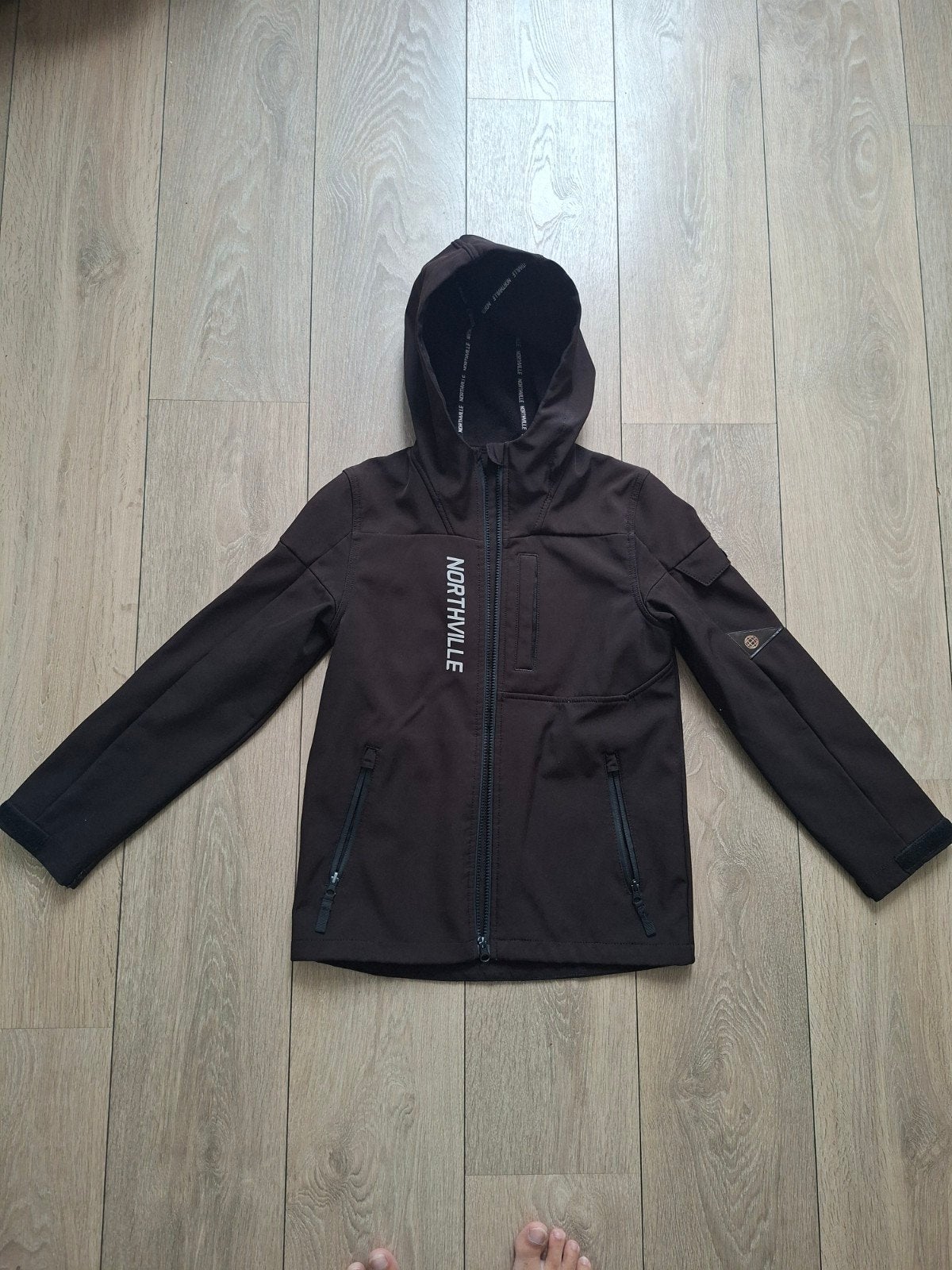 Zwarte Northville softshell tussenjas met capuchon -maat 146, Jongen of Meisje, Ophalen of Verzenden, Zo goed als nieuw, Northville