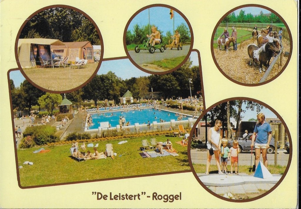 Roggel camping de leistert gelopen ansichtkaart ( a616 )1965, Ophalen of Verzenden, 1980 tot heden, Gelopen