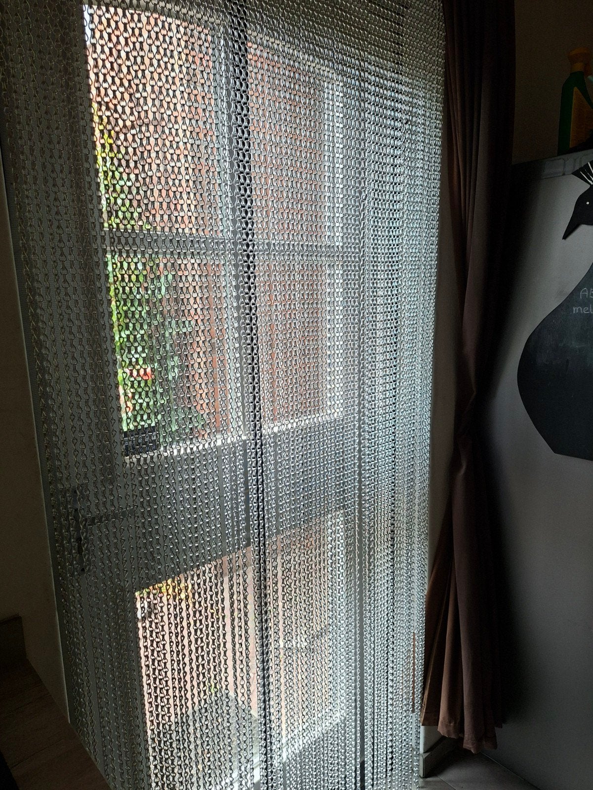 Vliegengordijn van aluminium kettingen, 101x231.5cm, Huis en Inrichting, Stoffering | Gordijnen en Lamellen, Ophalen, Gebruikt