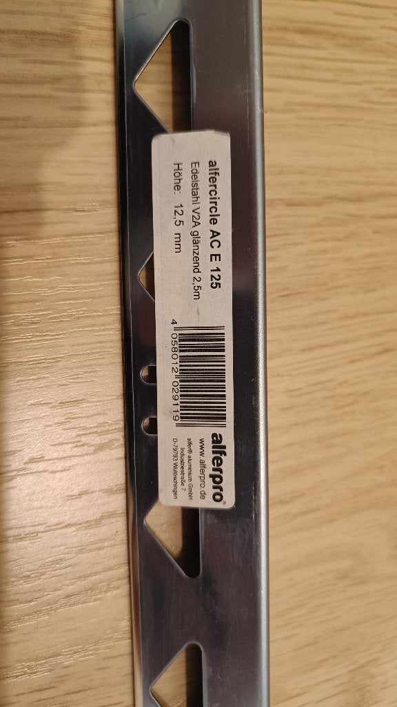 Tegelprofiel 12.5mm kwartrond geborsteld rvs 1 meter, Ophalen, Overige typen, Minder dan 20 cm, Zo goed als nieuw