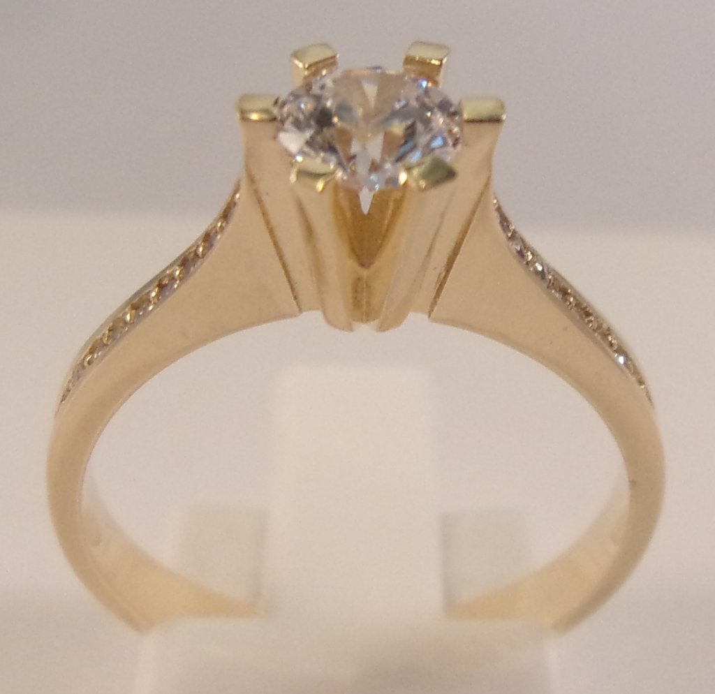 Damesring - verlovingsring - trouwring - 14 karaat goud, Sieraden, Tassen en Uiterlijk, Ringen, Verzenden, Zo goed als nieuw, 17 tot 18
