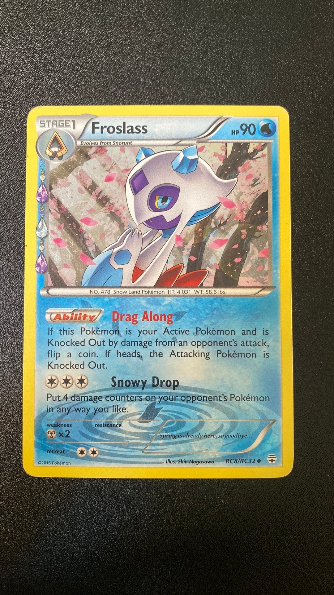 Pokemon frolass rc8 generations holo, Ophalen of Verzenden, Gebruikt, Losse kaart