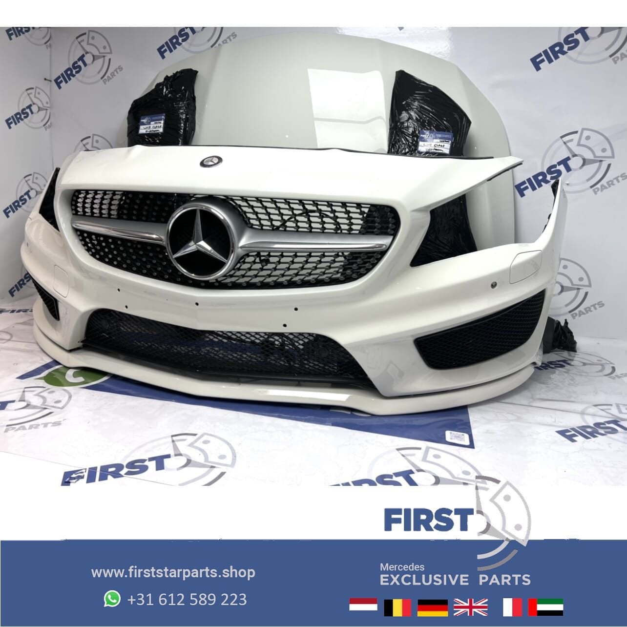 W117 CLA pre Facelift AMG Voorkop wit Origineel Mercedes 201, Auto-onderdelen, Carrosserie en Plaatwerk, Gebruikt, -, Ophalen of Verzenden