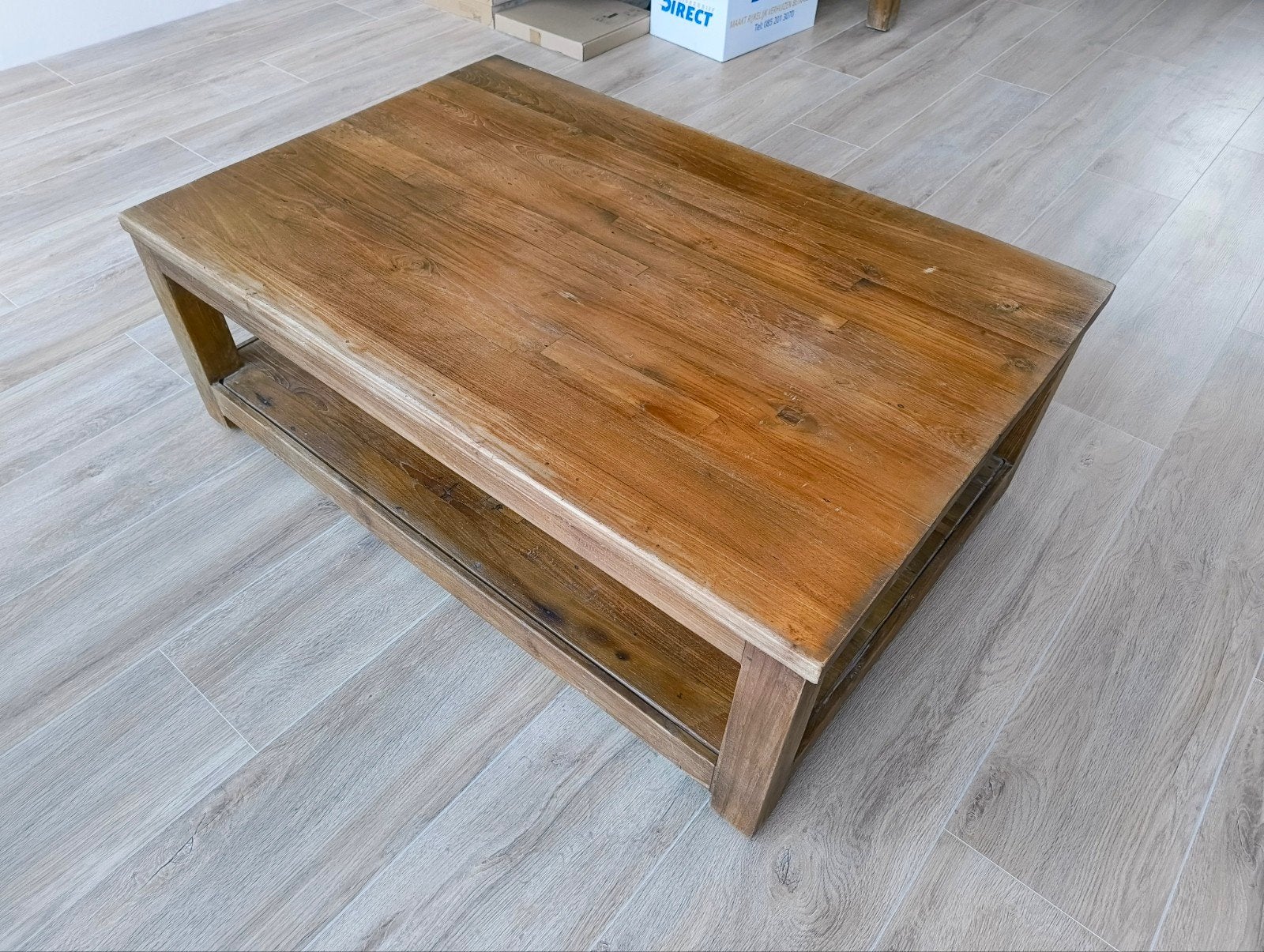 Teakhouten Salontafel - 120x80x42 cm, Huis en Inrichting, Ophalen, Gebruikt, 100 tot 150 cm, Teakhout