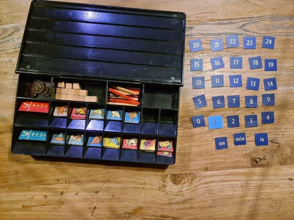 Vintage Brocante Bakelieten Malmberg rekendoos LCGM jaren 50, Ophalen of Verzenden