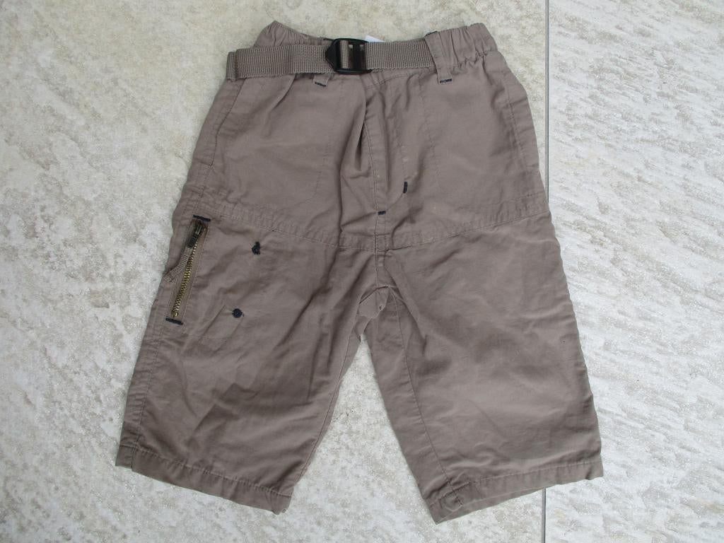 Lange broek maat 74 gevoerd broekje beige bruin met ceintuur, Kinderen en Baby's, Babykleding | Maat 74, Ophalen of Verzenden