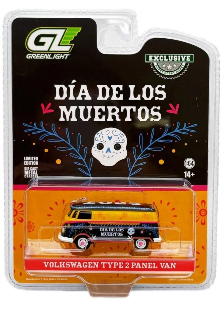 VW Volkswagen bus T1 van Greenlight 1/64 Dia De Los Muertos, Ophalen of Verzenden, Nieuw, Auto