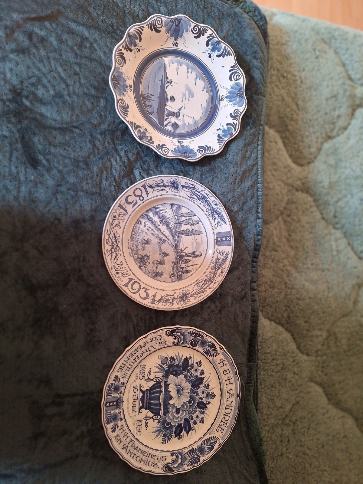 3 delftsblauwe borden, Ophalen of Verzenden
