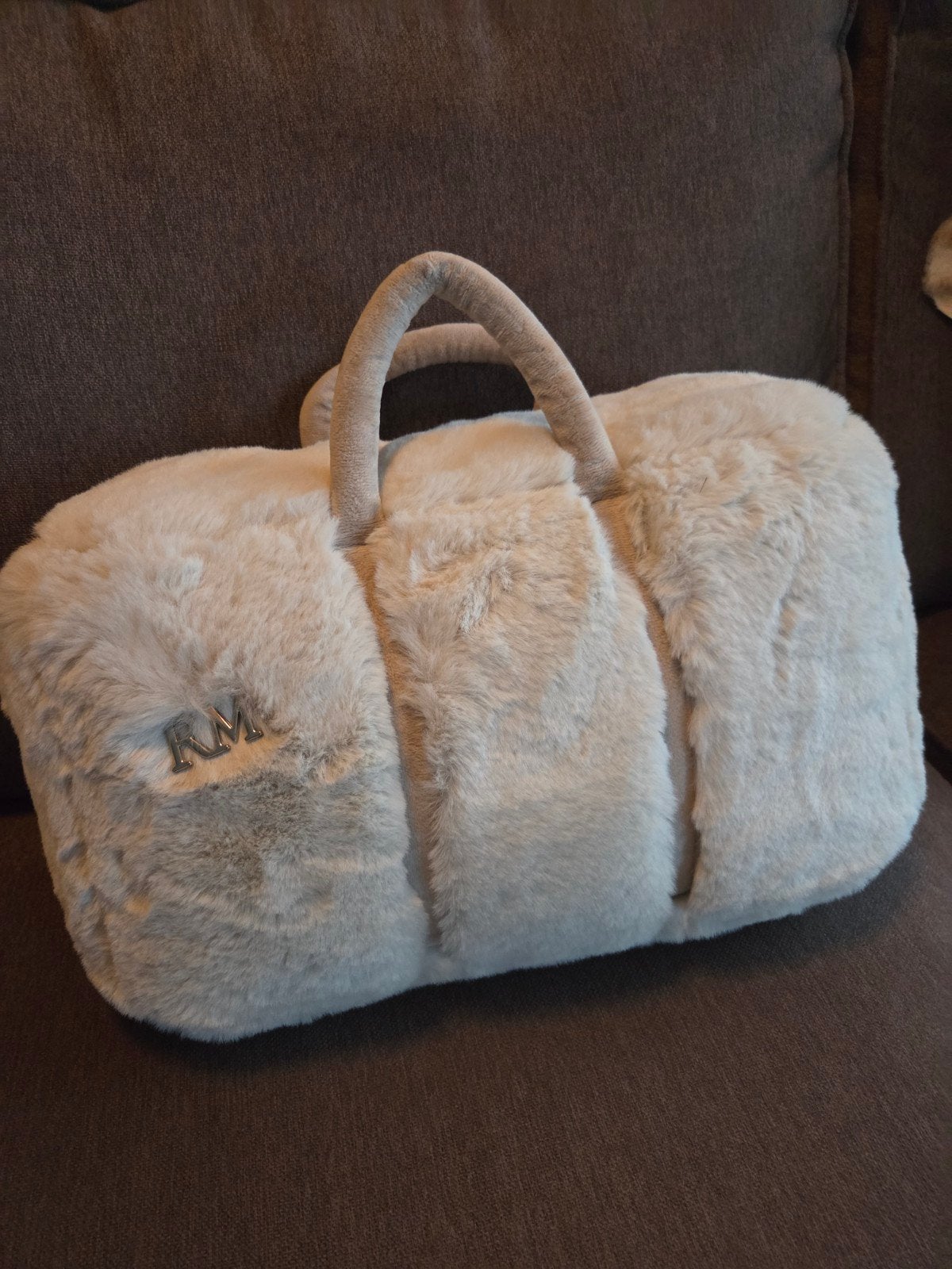 Riviera Maison Faux Fur Kussen - Zacht en Stijlvol, Ophalen, Beige, Zo goed als nieuw, Modern