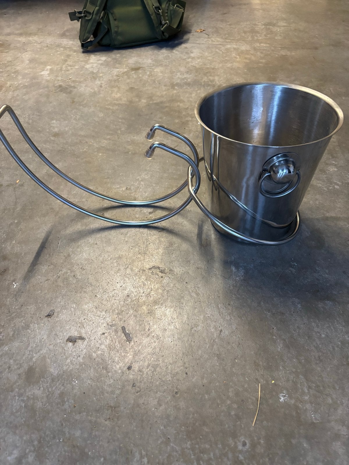 Stijlvolle RVS Wijnkoeler met Handvat, Ophalen, Zo goed als nieuw, Zilver, Metaal