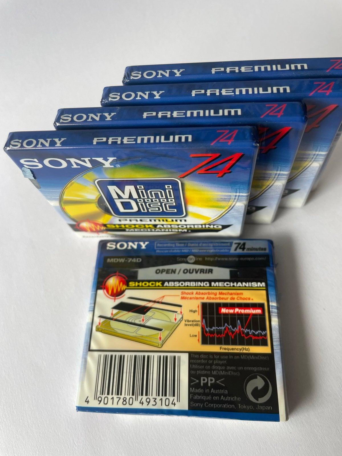5x Sony Premium MiniDisc MDW-74D - Nieuw in verpakking, Ophalen of Verzenden, Nieuw in verpakking, Overige typen, Inclusief doosje
