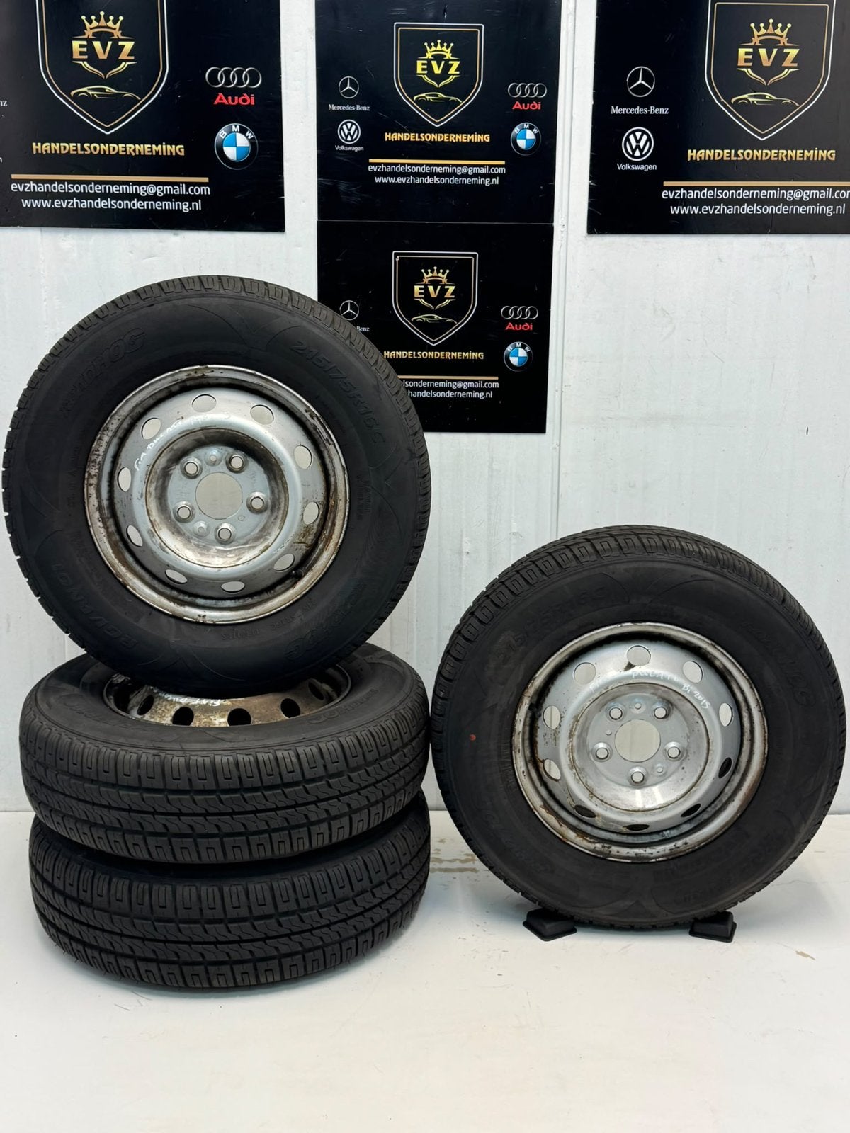 Fiat Ducato bj.2015 stalen velgenset 215/75R16C 5x130 8mm, 16 inch, Banden en Velgen, Ophalen of Verzenden, EVZ Handelsonderneming