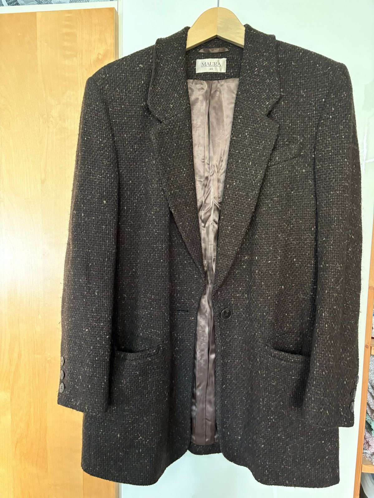 Maura wollen jasje/blazer, maat 40, bruin, Maat 38/40 (M), Bruin, Ophalen of Verzenden, Zo goed als nieuw