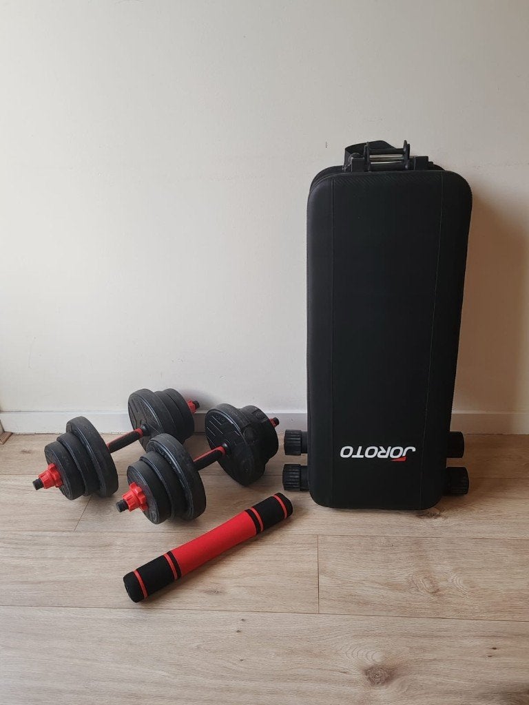 Joroto MD35 adjustable weight bench and 20kg dumbbell set, Sport en Fitness, Ophalen, Zo goed als nieuw, Benen, Fitnessbank
