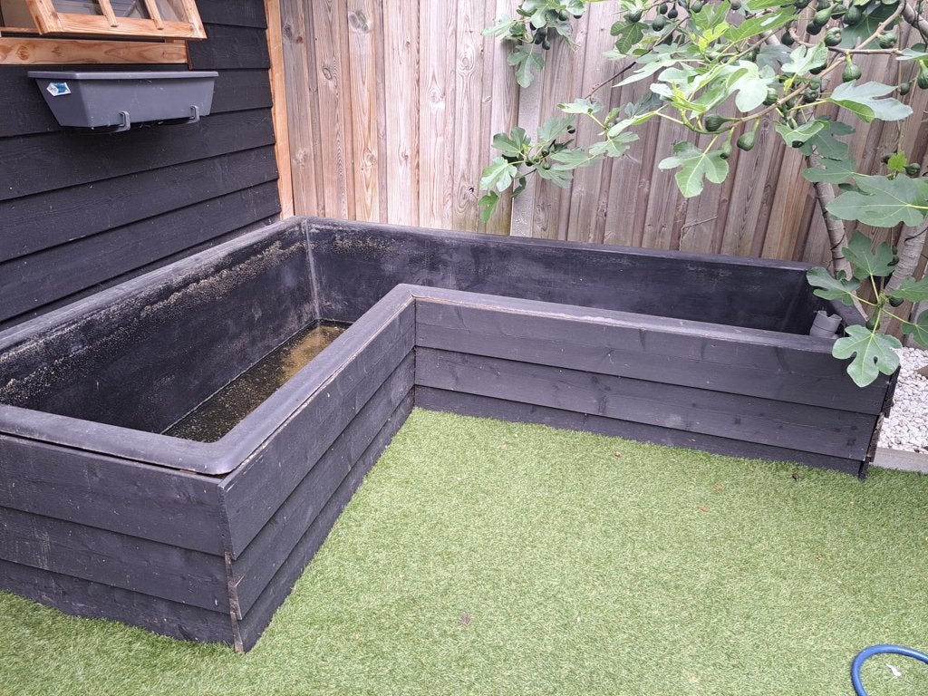 Grote zwarte polyester l-vorm vijver, niet lek, Tuin en Terras, Vijvers, Ophalen, Gebruikt