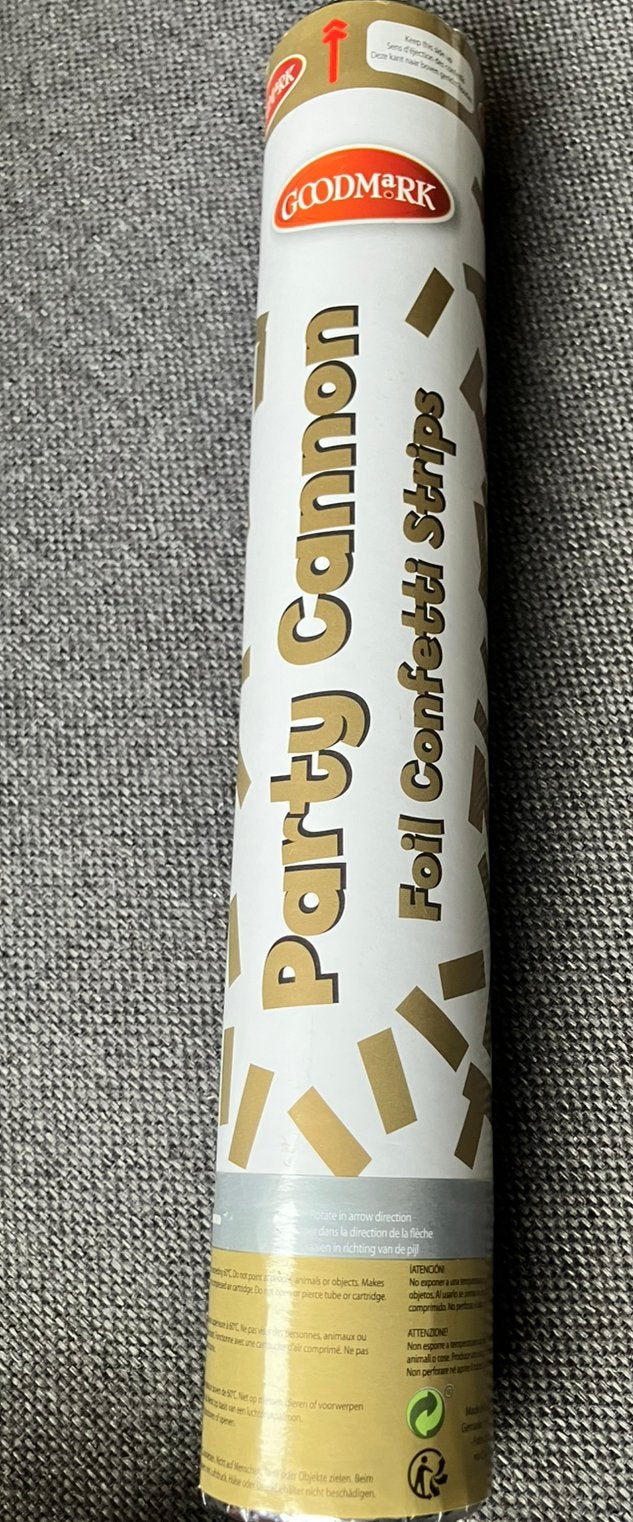 Confetti canon confettikanon party popper gouden snippers, Ophalen of Verzenden, Nieuw, Versiering, Verjaardag