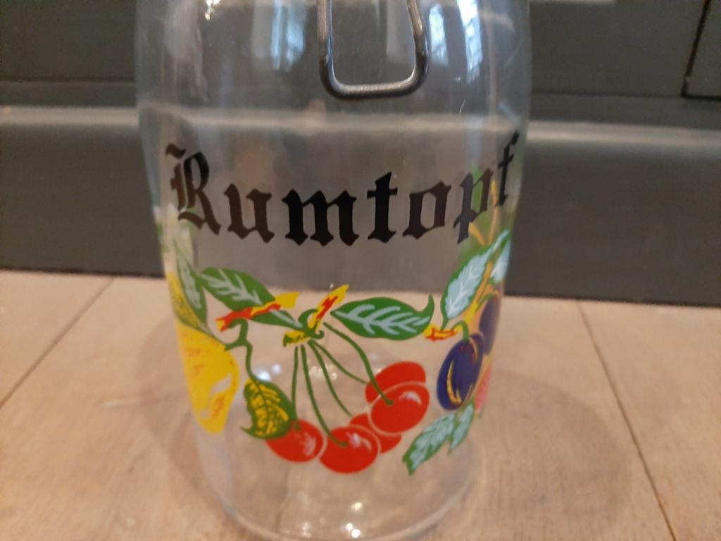 Vintage glazen rumtopf, Ophalen of Verzenden, Huis en Inrichting
