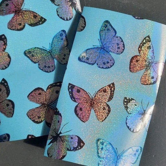 Papieren inpakzakjes handgemaakt cadeauzakjes vlinders print, Verzenden, Nieuw