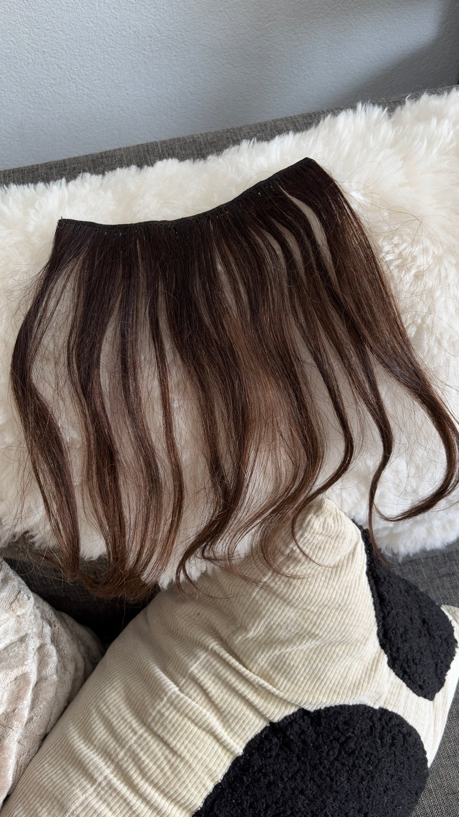 Clip-in Human Hair Extensions - 3 clips, 35x21 cm, Ophalen of Verzenden, Gebruikt, Pruik of Haarverlenging