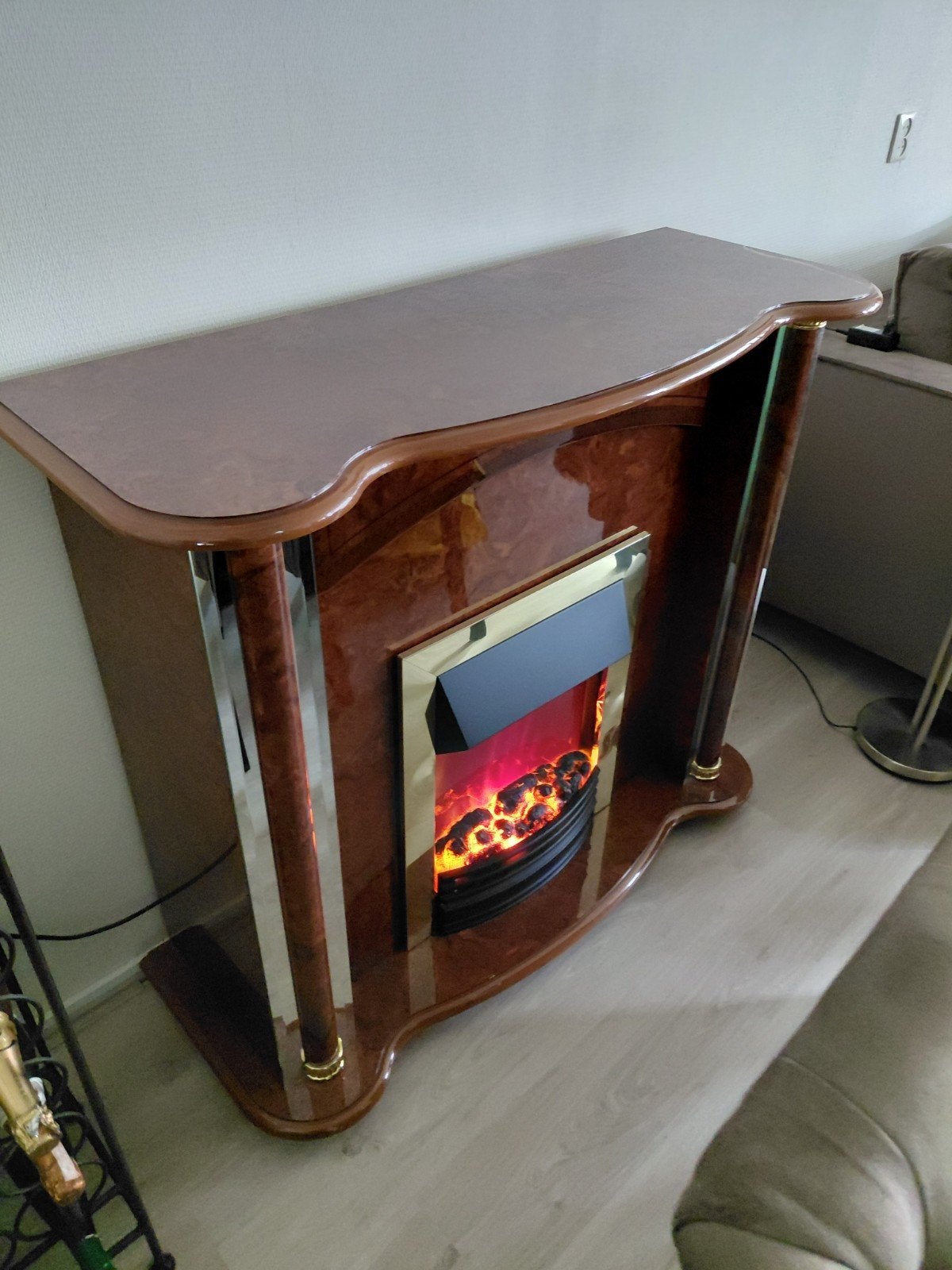 Sfeervolle elektrische haard met ombouw, Ophalen, Vrijstaande haard, Elektrische haard