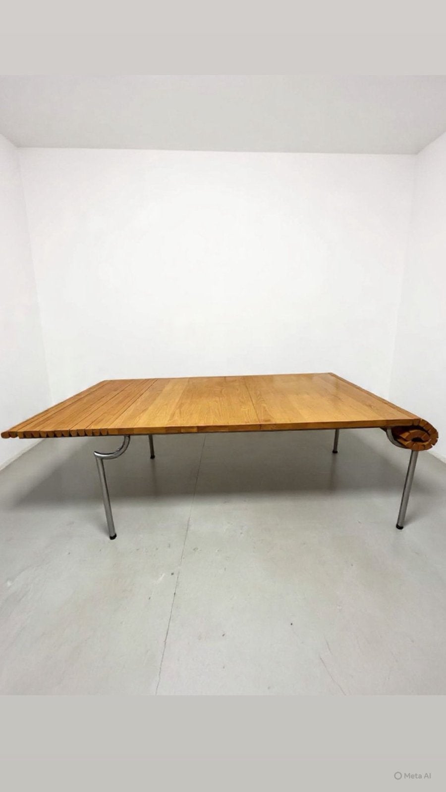 Deense design uitrolbare tafel - Essenhout, Ophalen, Gebruikt, Overige houtsoorten