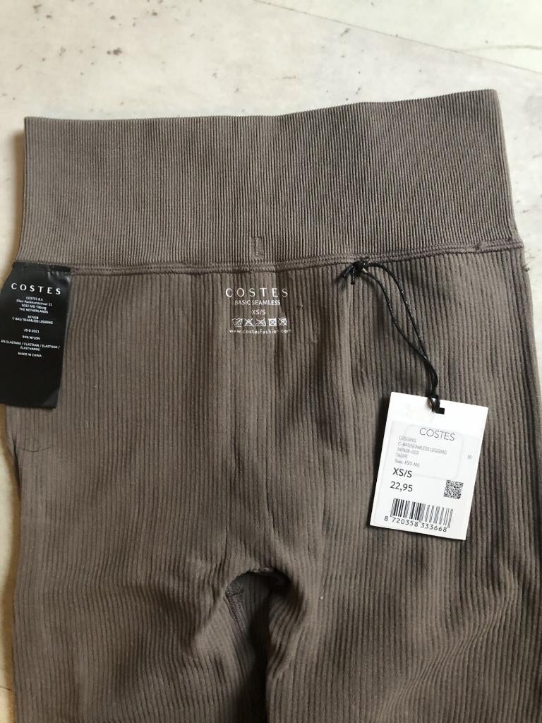 V) BR25 COSTES sport legging maat XS/S taupe, Verzenden, Beige, Costes, Maat 34 (XS) of kleiner