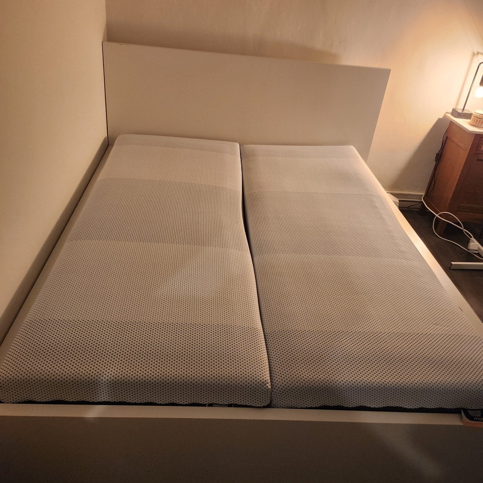 Ikea Malm bed wit .160x200 met 2 Beter Bed matrassen ., Ophalen, Overige materialen, Wit, Tweepersoons