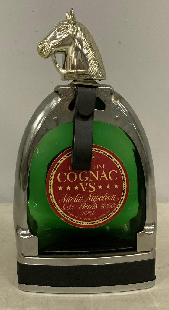 Vintage Nicolas Napoléon Cognac VS Stijgbeugel Fles (leeg), Verzamelen, Ophalen of Verzenden, Gebruikt, Overige typen