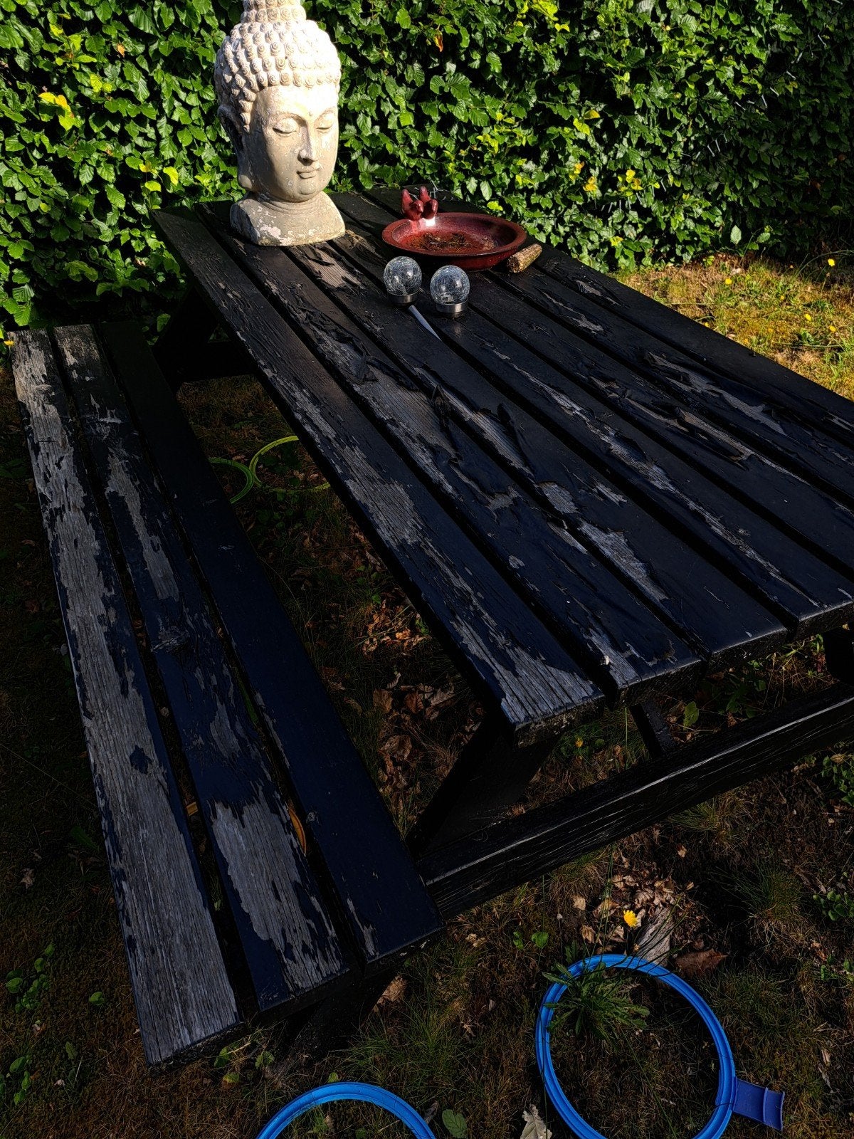 Gratis picknick tafel en tuinbank, Tuin en Terras, Picknicktafels, Ophalen, Gebruikt, Rechthoekig, Hout