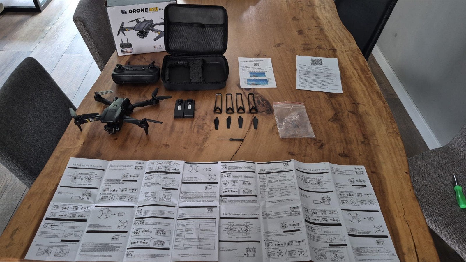Drone K13MAX met dubbele camera, 2 accu's en opbergcase, Cameradrone, Extra accu('s), Nieuw, Ophalen of Verzenden