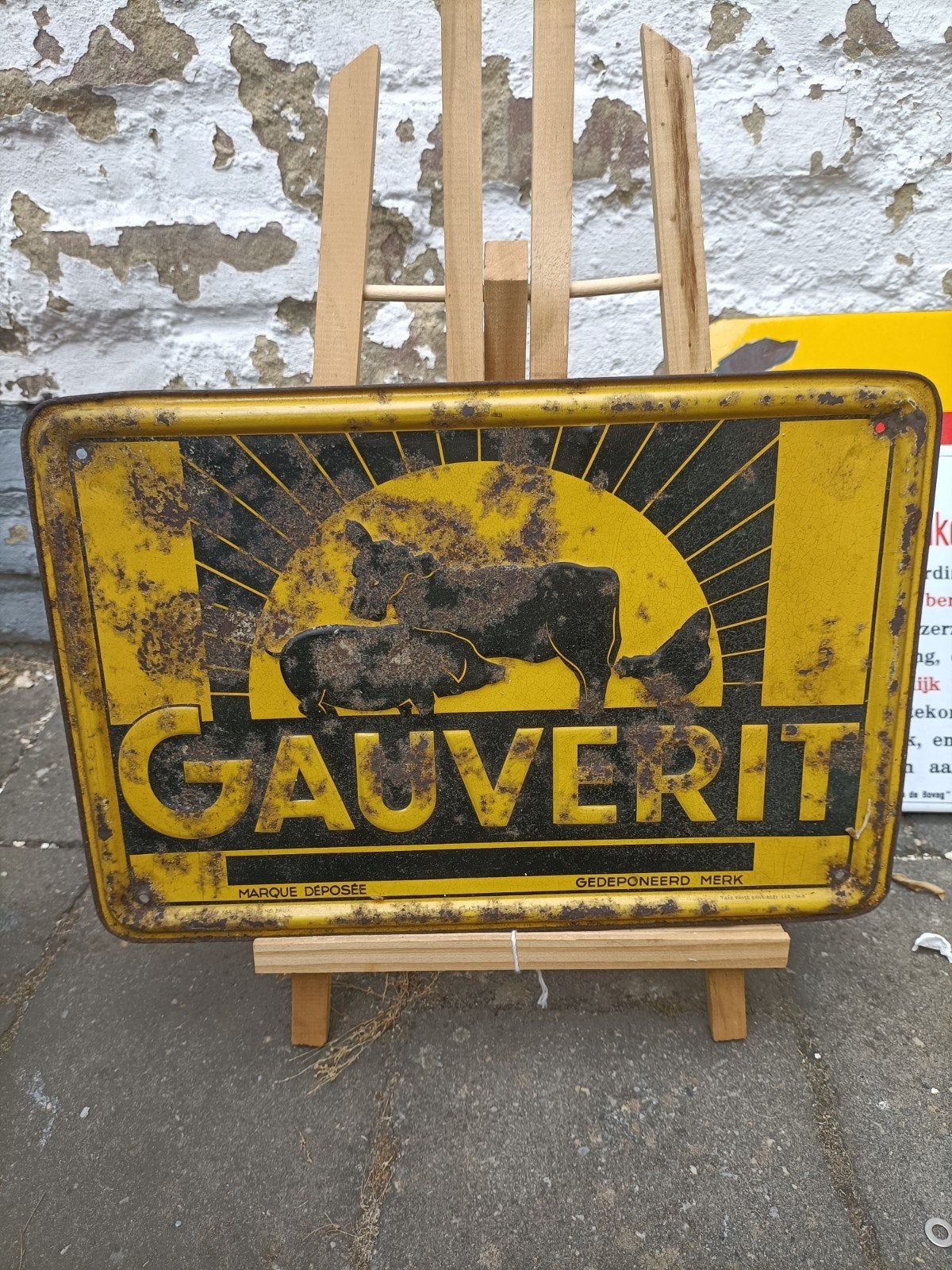 Blik Reclamebord Gauverit 1948 Agrarisch, Verzamelen, Merken en Reclamevoorwerpen, Ophalen of Verzenden, Gebruikt, Reclamebord