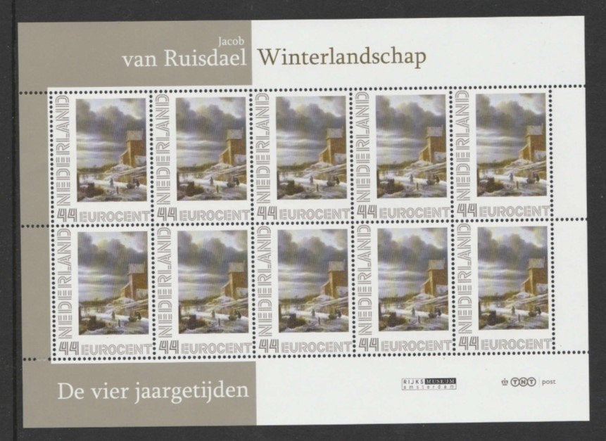 4 Jaargetijden Vel Winterlandschap Van Ruisdael, Postzegels en Munten, Postzegels | Nederland, Ophalen of Verzenden, Postfris