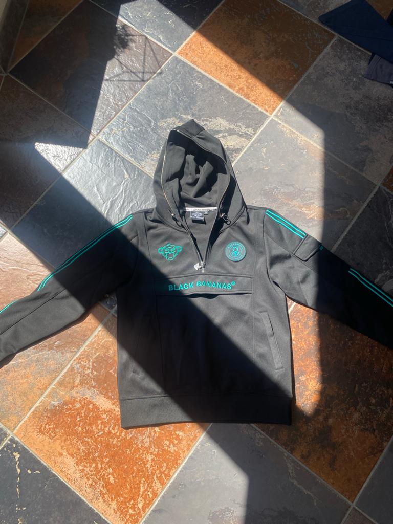 Black Bananas trui XS - Zwart met turquoise accenten, Ophalen of Verzenden, Gedragen, Maat 46 (S) of kleiner, Zwart