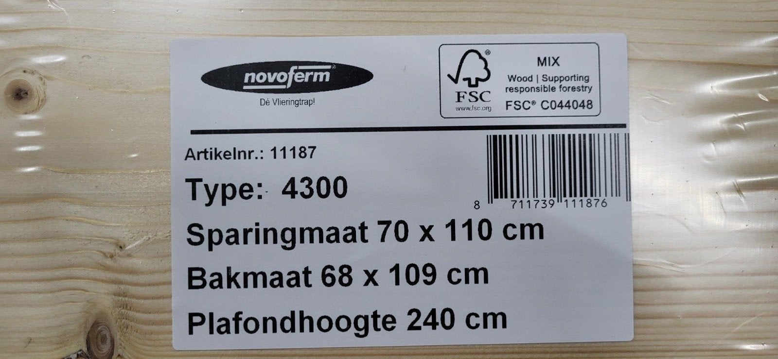 Novoferm zoldertrap type 4300, Doe-het-zelf en Verbouw, Ophalen, Trap, Nieuw, Opvouwbaar of Inschuifbaar