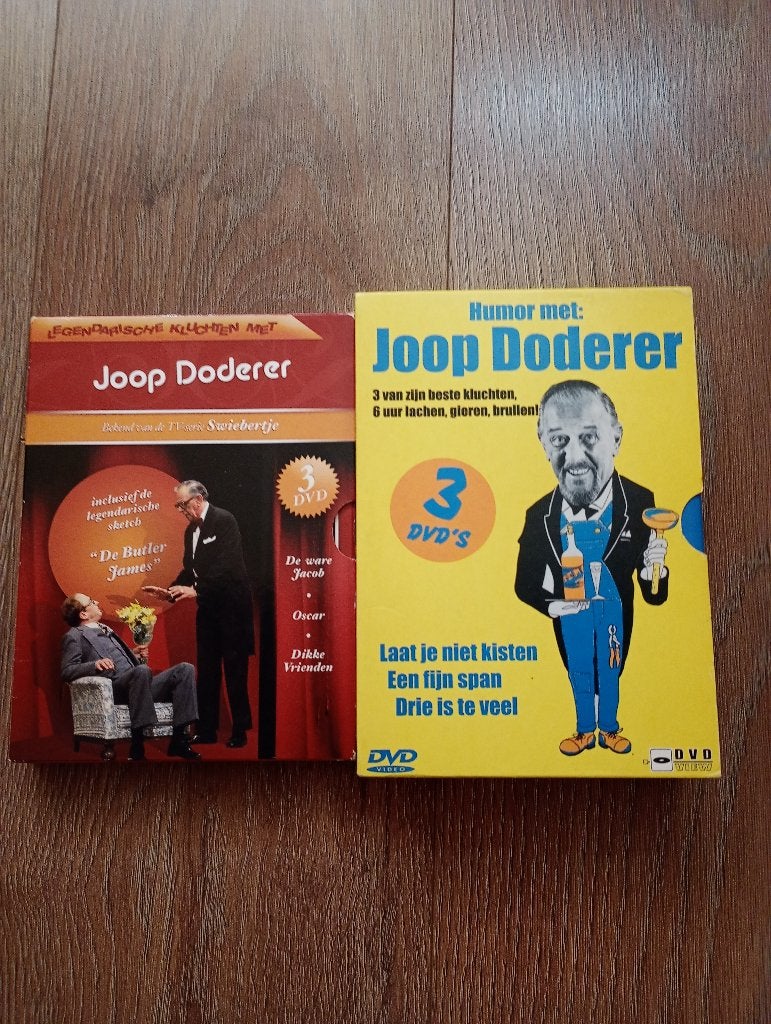 2x Dvd box: Kluchten met Joop Doderer, Alle leeftijden, Ophalen of Verzenden, Gebruikt, Tv-programma of Sketches