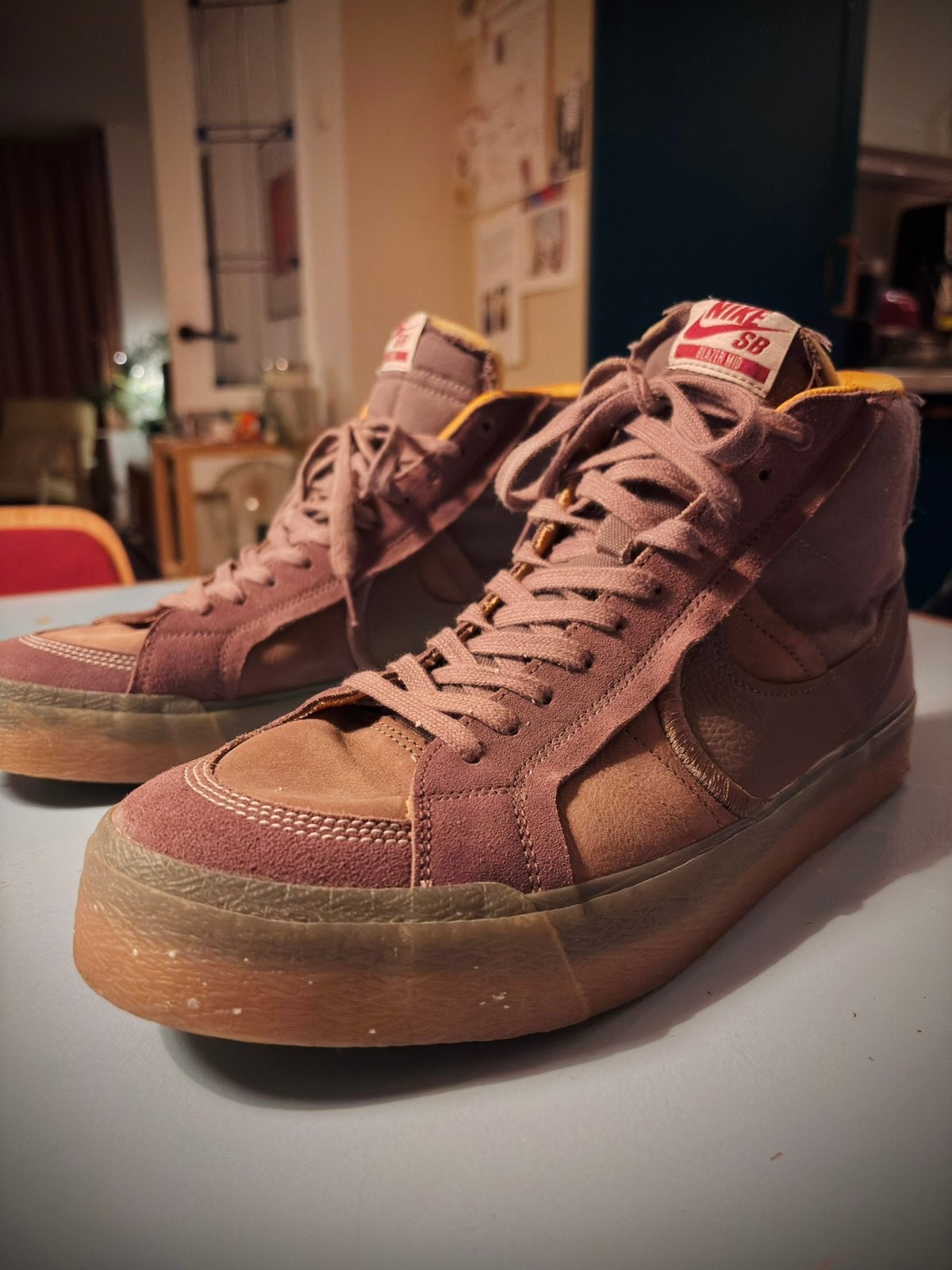 Nike SB Zoom Blazer mid plum 47,5, Kleding | Heren, Ophalen of Verzenden, Zo goed als nieuw, Bruin