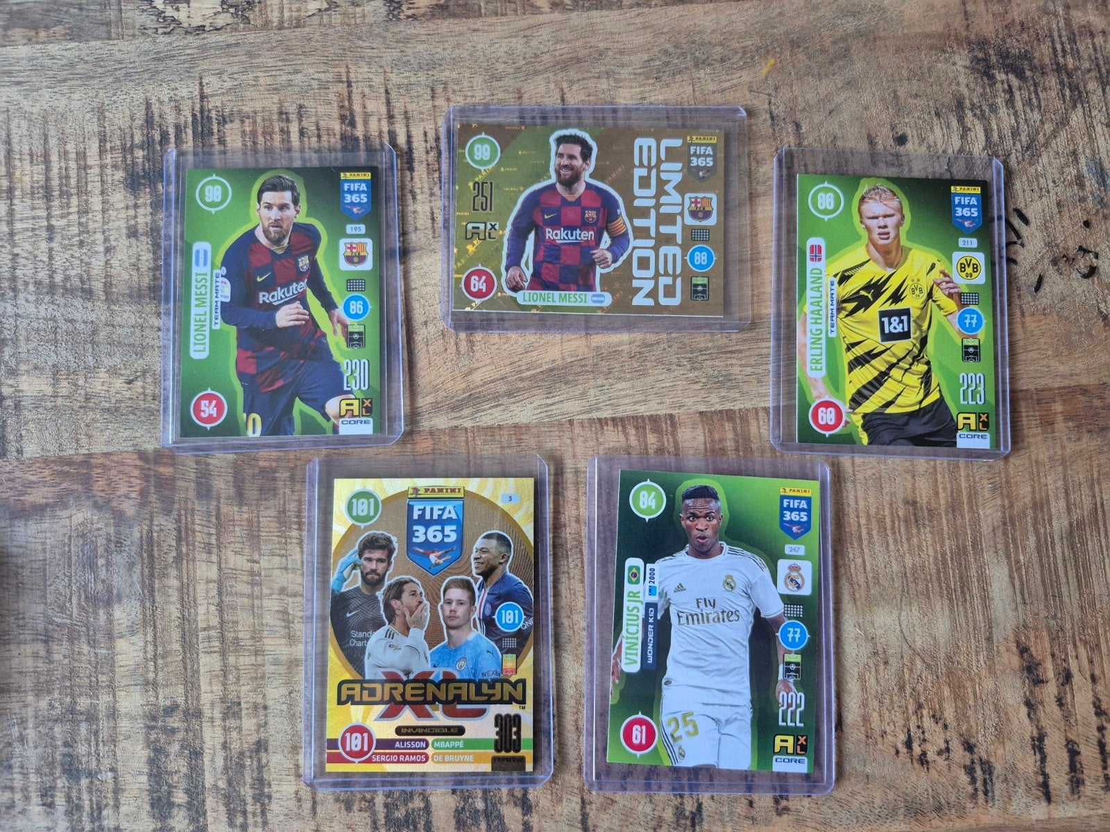 Panini adrenalyn 2021 messi, haaland, vinicius, Ophalen of Verzenden, Nieuw