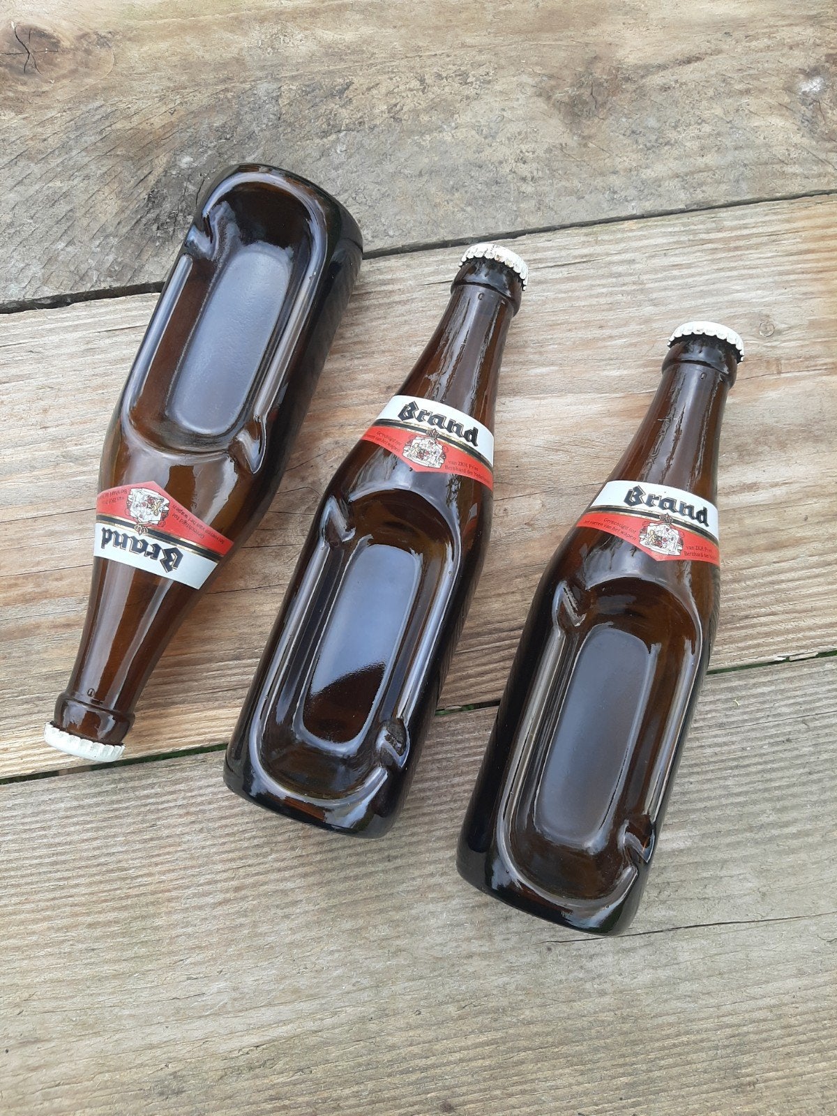 Brand Bier - Asbak - (Vintage 70's / Cafe / Horeca), Verzamelen, Ophalen of Verzenden, Gebruikt, Sigarenbandjes