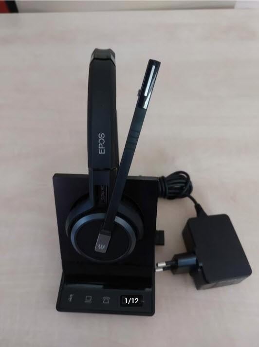 EPOS IMPACT 5000 SDW60 met laadstation SDW 5 BS en BT, Computers en Software, Headsets, On-ear, Ophalen of Verzenden, Zo goed als nieuw