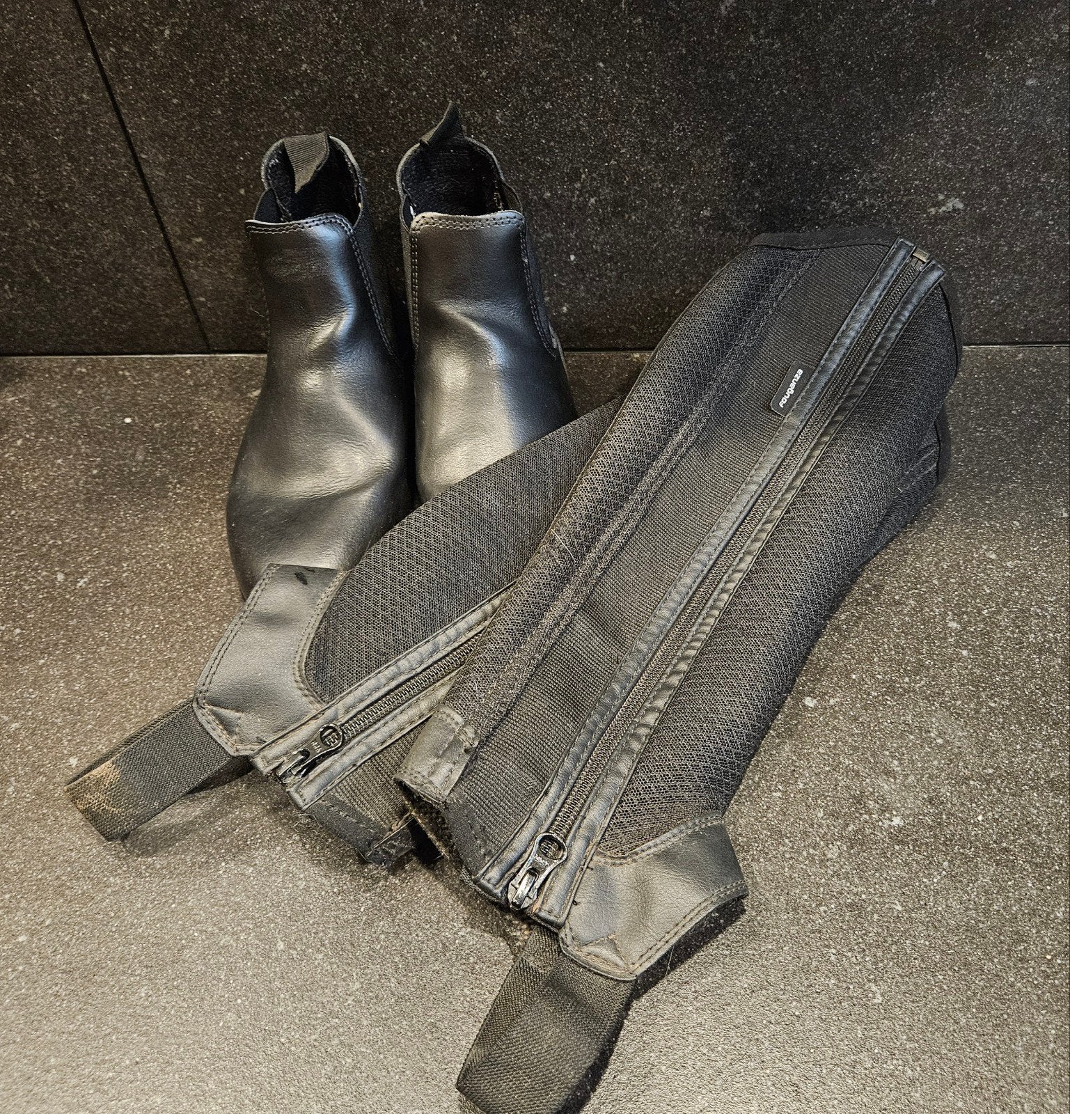 Jodhpurs en chaps zwart maat 33, Ophalen, Gebruikt, Kinderen, Schoeisel