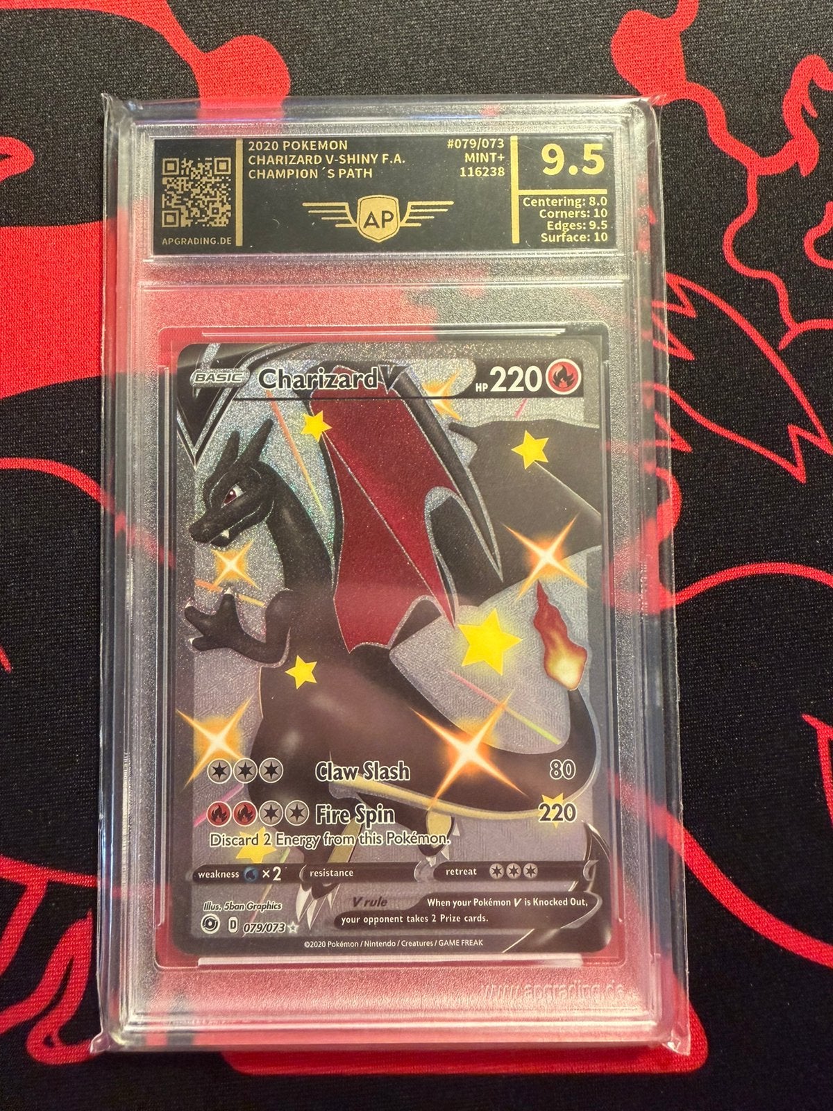 Charizard v shiny 079/073 Mint+ ap9.5 champions path, Ophalen of Verzenden, Zo goed als nieuw