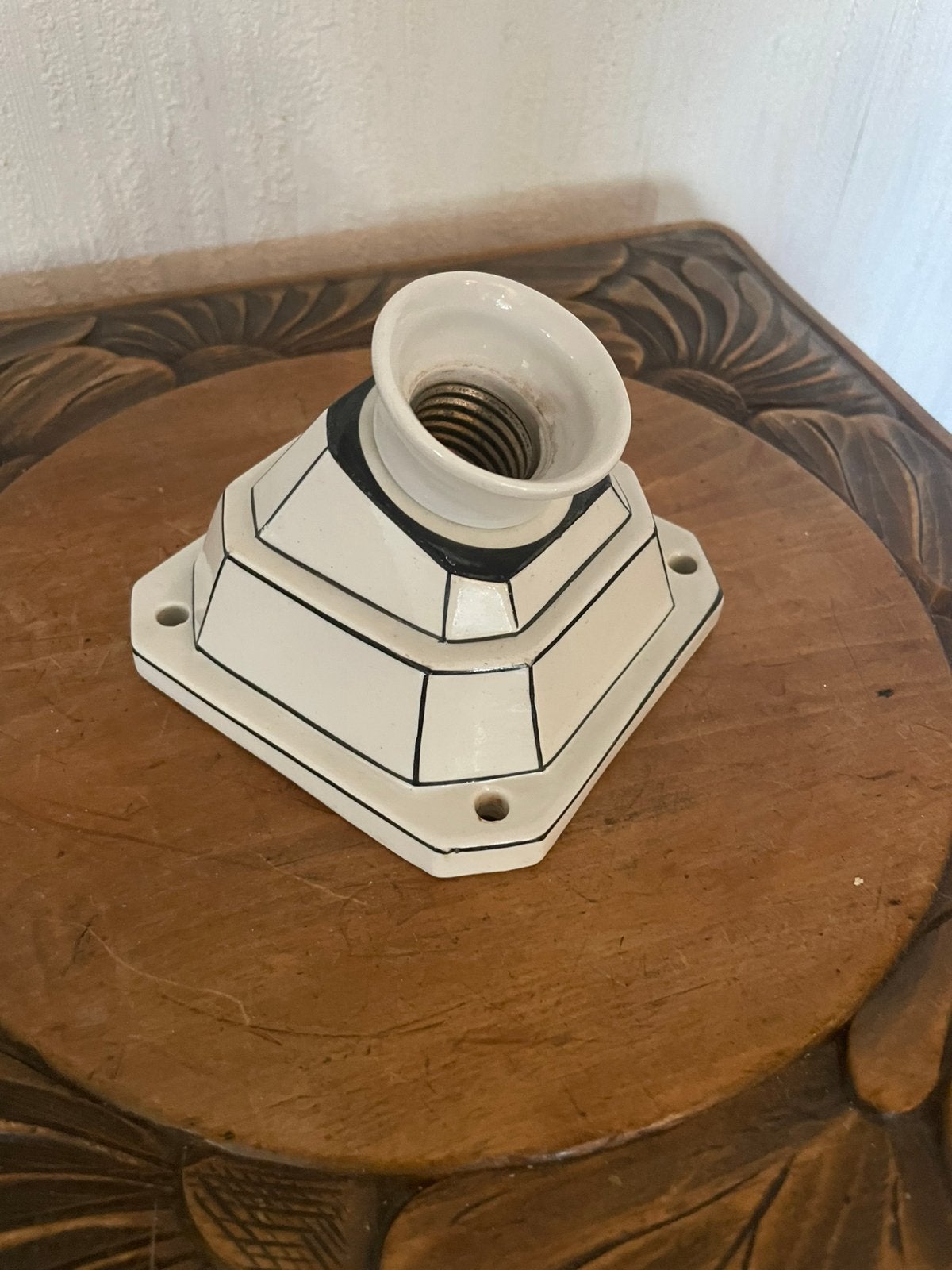 Vintage Art Deco Porseleinen Plafonnière / Wandlamp Jaren 30, Huis en Inrichting, Lampen | Wandlampen, Ophalen