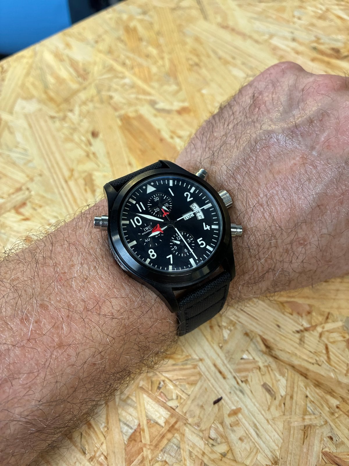 IWC Schaffhausen Top Gun Chronograaf Heren reproductie, Staal, Polshorloge, Overige materialen, Zo goed als nieuw