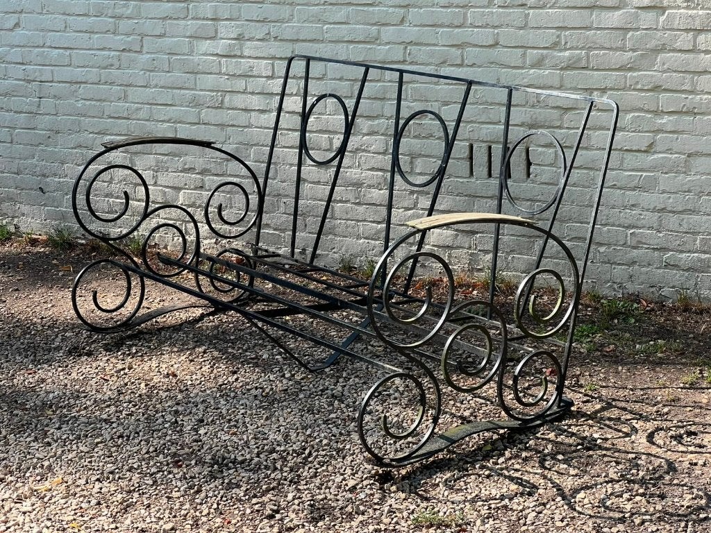 Sfeervolle tuinbank – klassiek & decoratief, Ophalen, Zo goed als nieuw, Metaal