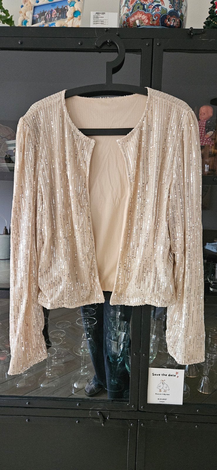 vestje met gouden pailletjes, Ophalen of Verzenden, Nieuw, Maat 46/48 (XL) of groter, Zwart