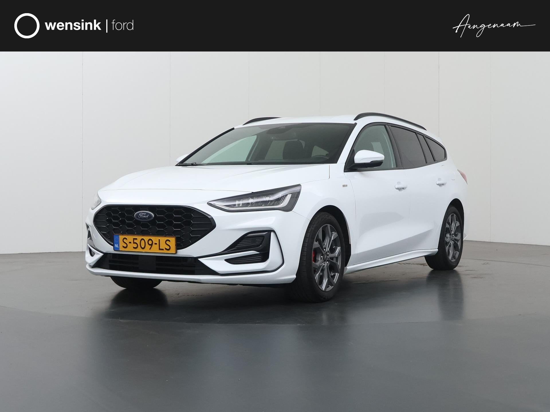 Ford Focus Wagon 1.0 EcoBoost Hybrid ST Line X | Winterpakke, Auto's, Stof, Gebruikt, Wit, Origineel Nederlands