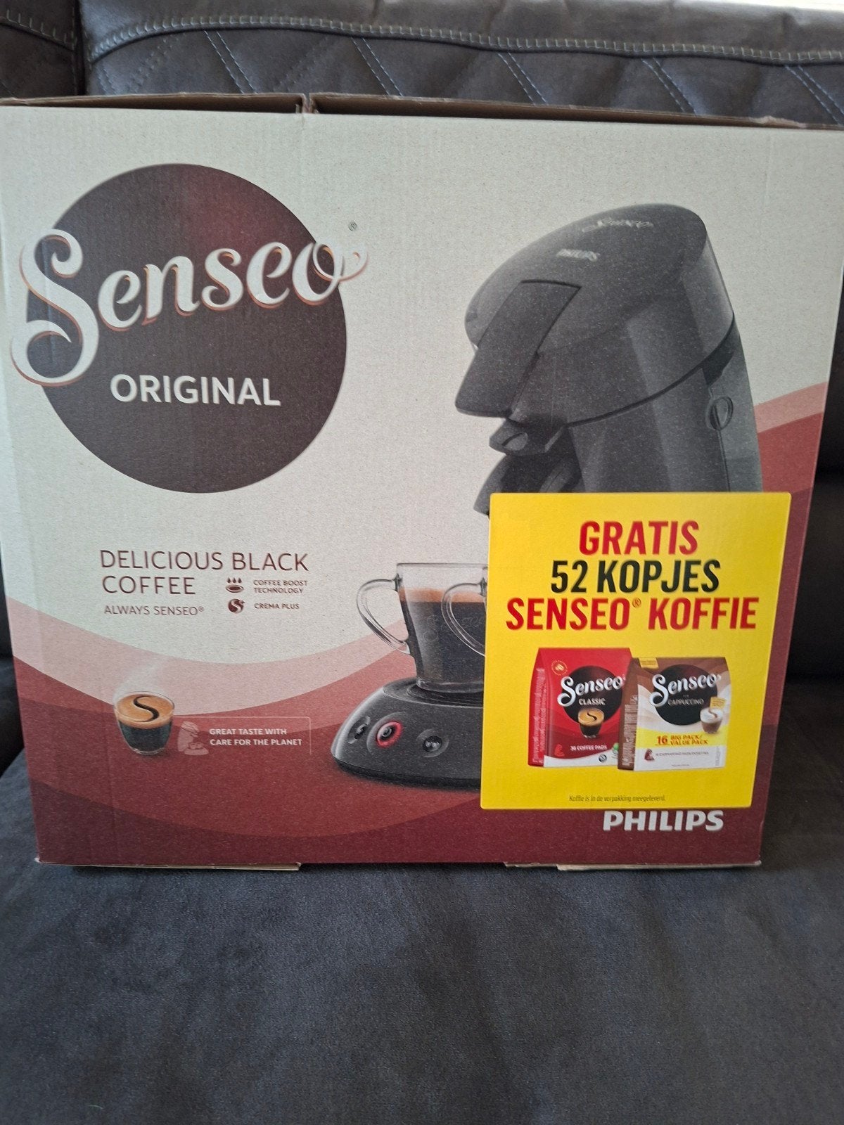 Philips Senseo Original HD6553/50 Antraciet + koffiepads, Ophalen of Verzenden, Nieuw, Koffiemachine