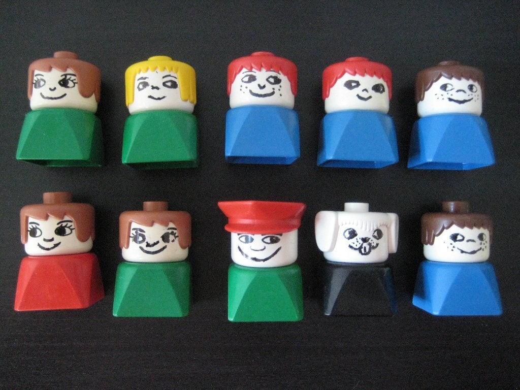 VINTAGE duplo poppetjes jaren '80 20 stuks, Ophalen of Verzenden, Gebruikt, Minifiguur, Duplo