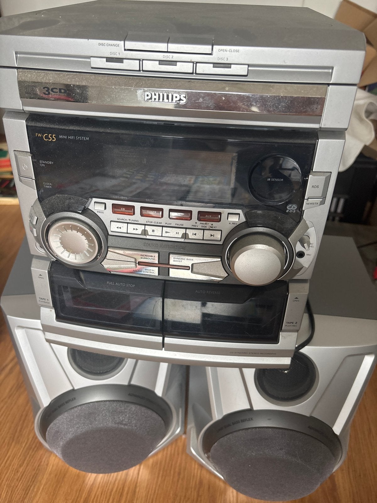 Philips FW-C55 Mini Hifi Systeem met CD, Cassette en Radio, Ophalen, Philips, Gebruikt, Cassettedeck