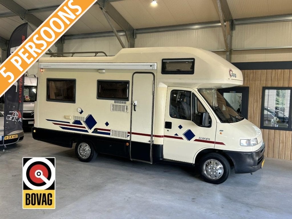 FFB EUROPA 570 5-Persoons/APK 5-2028 Fiat Ducato 2.5D, Overige merken, Alkoof, Koelkast, Fiat